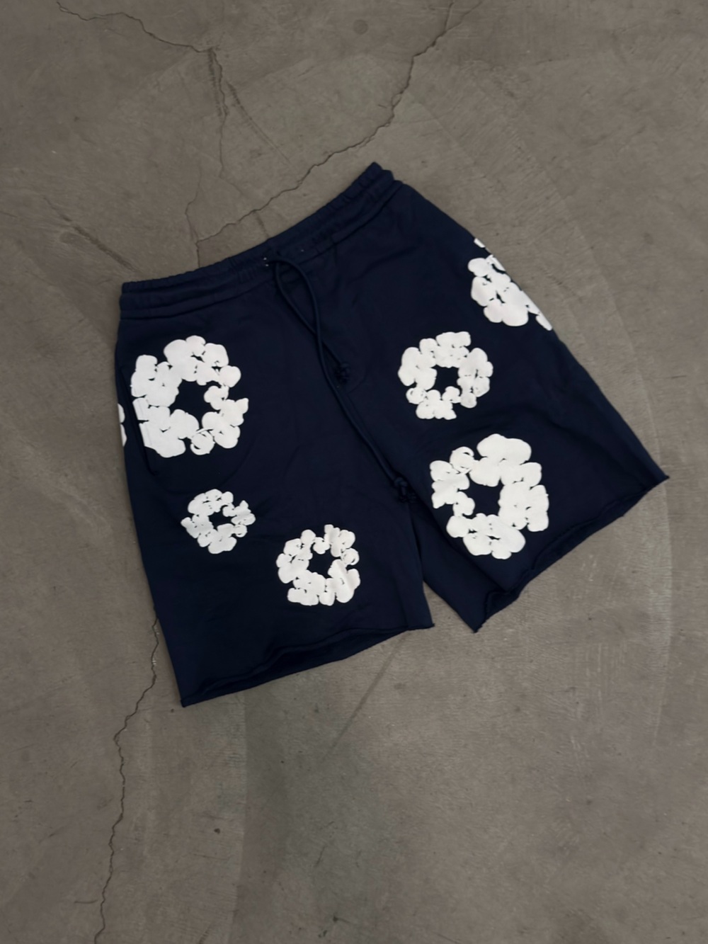 Denim Tears Cotton Wreath Navy Shorts Size Small